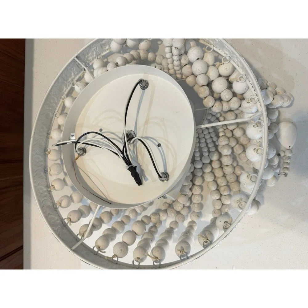 Bead Design Entryway Chandelier With Lights (3 Sockets)